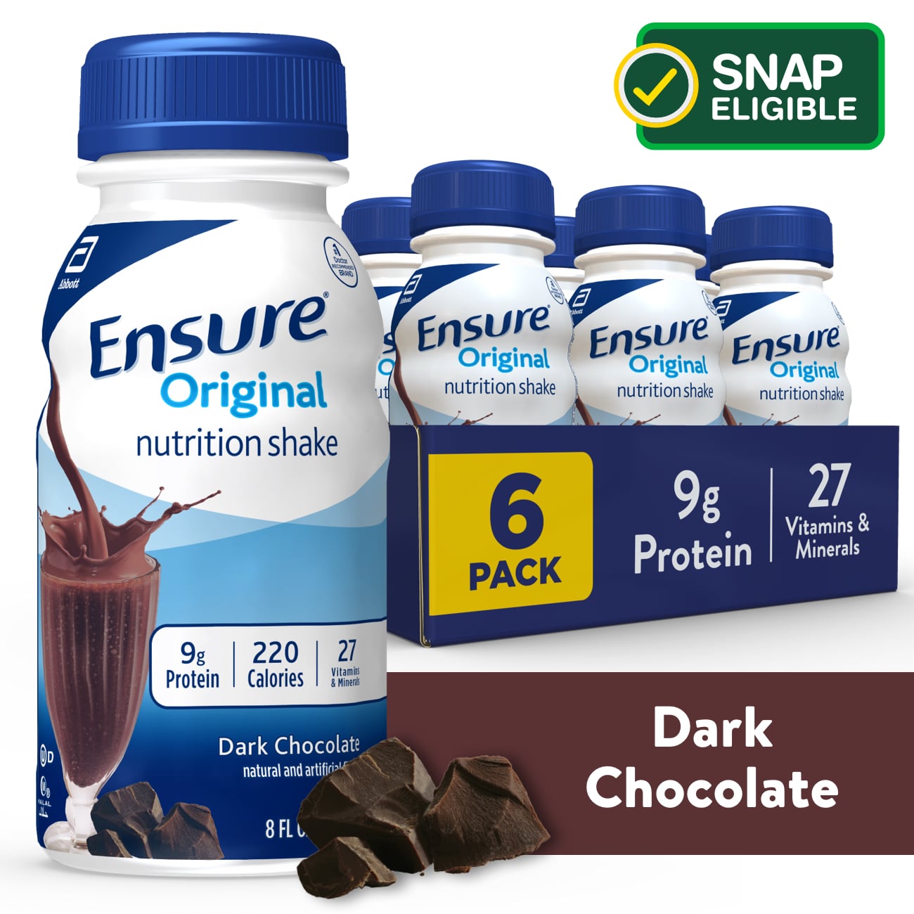 Ensure Original Dark Chocolate Nutrition Shake, 6 Ct - 8 Oz , CVS