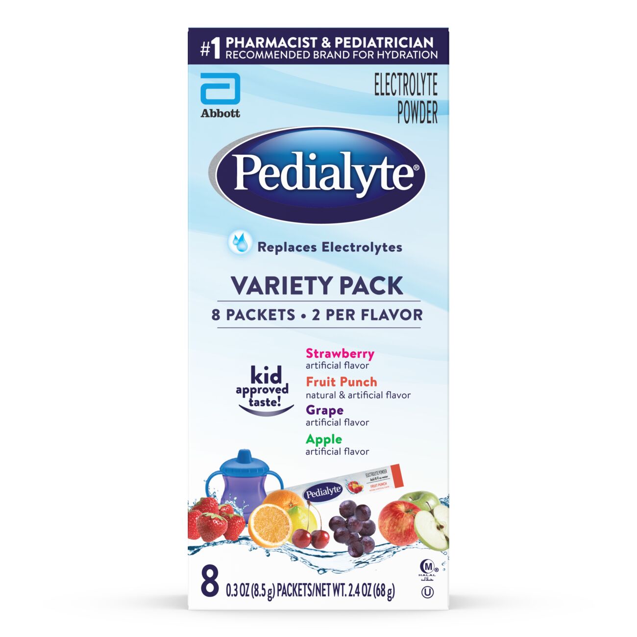 Pedialyte Electrolyte Powder Variety Powder, 0.3 OZ, 8 CT
