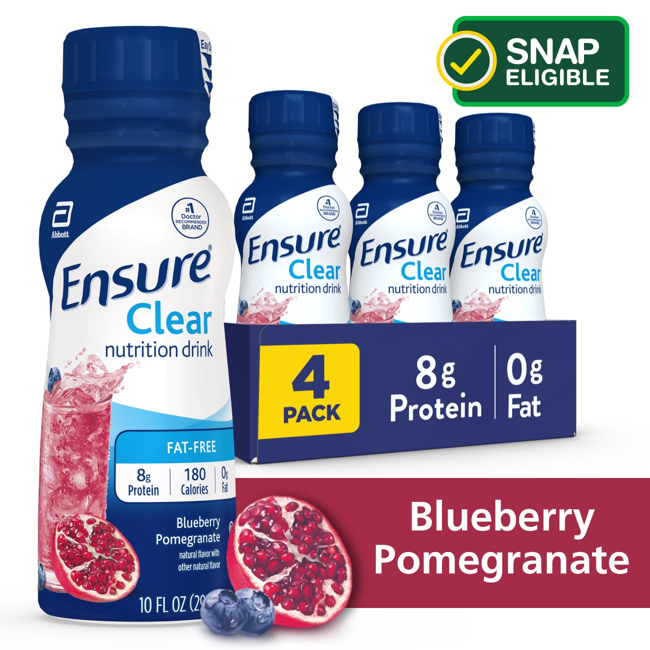 Ensure Clear Nutrition Drink Blueberry Pomegranate Ready-to-Drink 10 Fl Oz, 4 Ct - 10 Oz , CVS