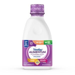 Similac Alimentum - Fórmula en polvo hipoalergénica para bebés que sufren alergias a la comida y cólicos, con hierro, lista para comer, 1.1 oz, {[#2]} u.