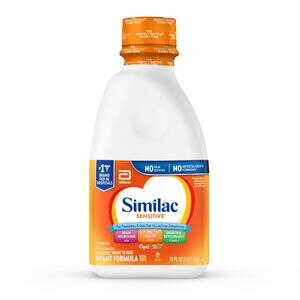 Similac Sensitive - Fórmula para bebé lista para beber, contra gases y malestar, con hierro, 1 cuarto, 1 u.