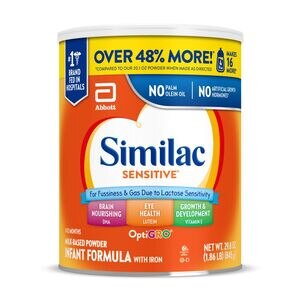 Similac Sensitive For Fussiness and Gas Infant Formula with Iron Powder, 1 CT