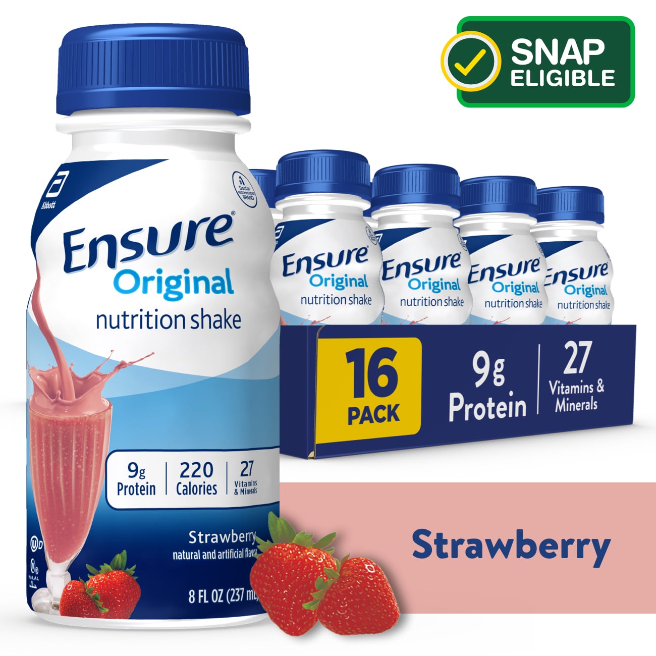 Ensure Original Nutrition Shake, Strawberry, 8 FL Oz, 16 Ct - 8 Oz , CVS