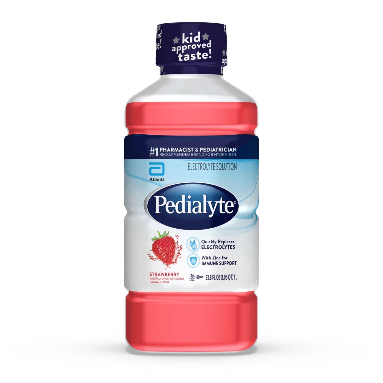 Pedialyte Electrolyte Solution, Strawberry, 33.8 Oz , CVS