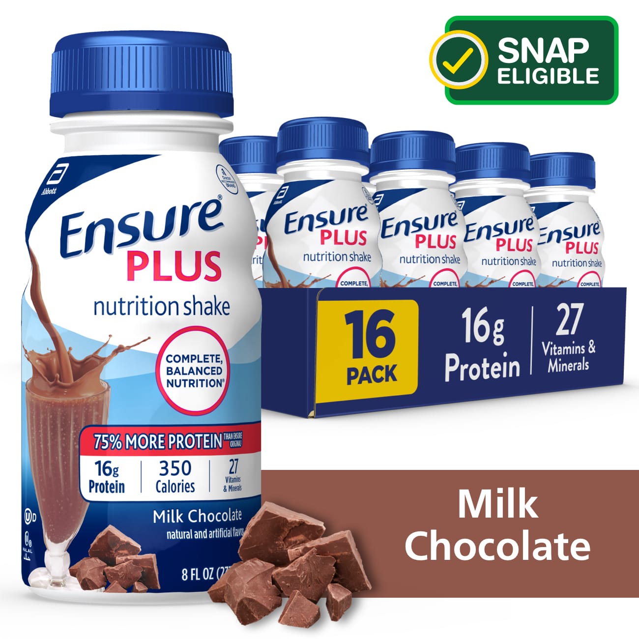Ensure Plus Nutrition Shake, Milk Chocolate, 8 OZ, 16 Ct , CVS