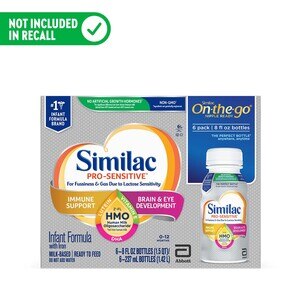Similac Pro-Sensitive Non-GMO with 2'-FL HMO Infant Formula with Iron Ready-to-Feed, 8 oz, 6CT