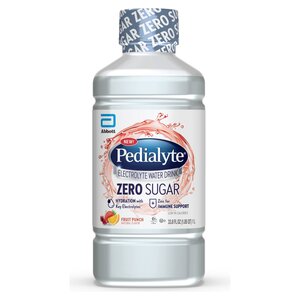 Pedialyte Zero Sugar Electrolyte Solution Fruit Punch Ready-to-Drink 33.8 fl oz, 1CT