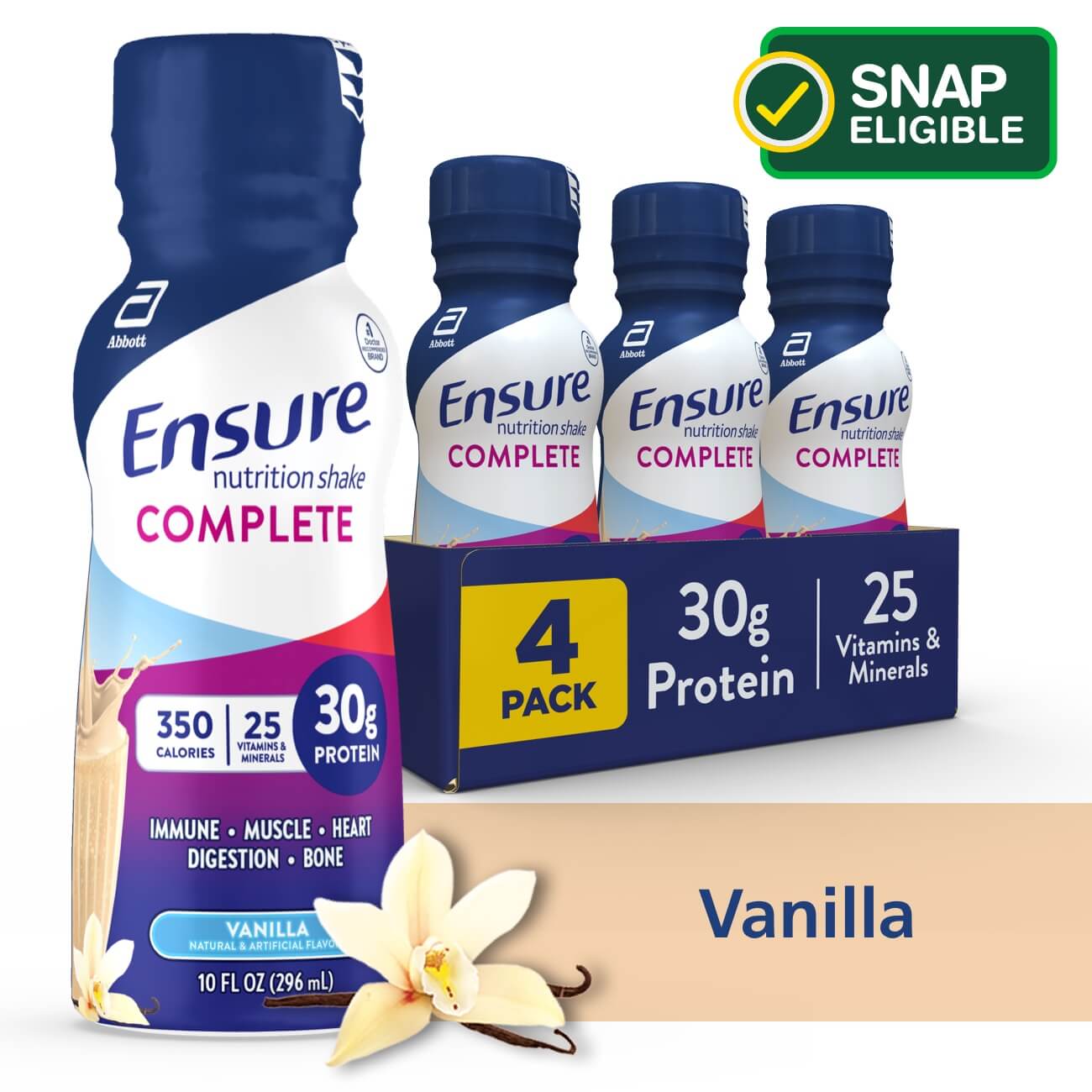 Ensure COMPLETE Nutrition Shake Vanilla Flavor, 10 FL Oz, 4 Ct - 10 Oz , CVS