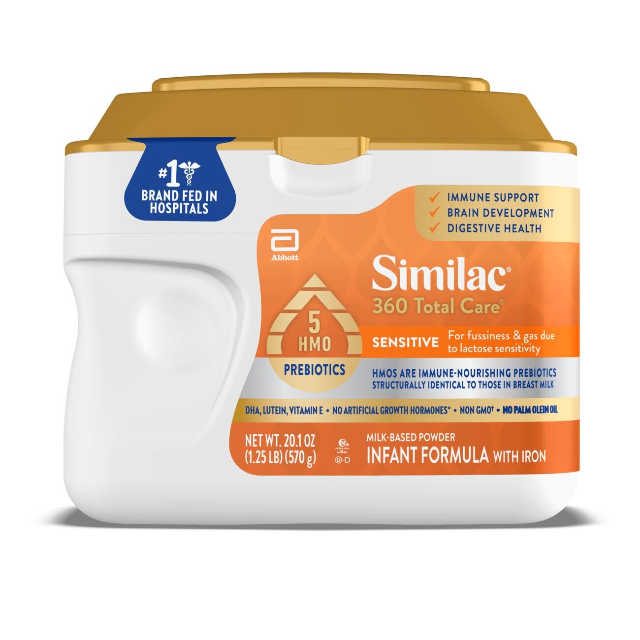 Similac 360 Total Care Sensitive Infant Formula, With 5 HMO Prebiotics, For Sensitive Tummies, Powder, 20.1-oz Tub - 20.1 Oz , CVS