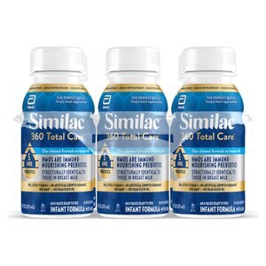 Similac 360 Total Care Infant Formula, the Closest Prebiotic Blend to Breast Milk, Ready-to-Feed 8oz Bottle