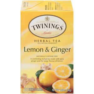 Twinings Herbal Tea Lemon & Ginger Naturally Caffeine Free Tea Bags