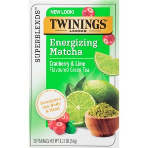 Twinings Superblends Energizing Matcha Cranberry & Lime Flavoured Green Tea, 18 Ct , CVS