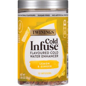 Twinings Cold Infuse Lemon & Ginger Flavoured Cold Water Enhancer, 12 Ct , CVS