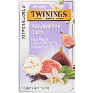 Twinings Superblends Adaptogens Calm Fig & Vanilla Flavoured Herbal Tea, Caffeine-Free, 18 Ct , CVS