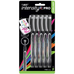  BIC Intensity Pro Fineliner Marker Pen, Medium Point (0.5mm), Black, Pack of 7 