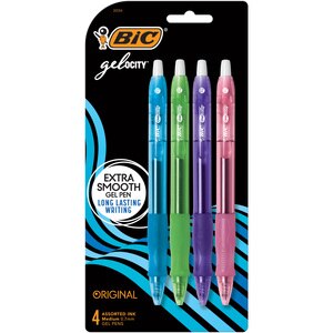 BIC Gel-ocity Retractable Fashion Gel Pens, 0.7mm Point, Assorted Colors, 2-Pack