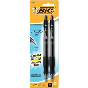 BIC Velocity Retractable 0.7mm Medium Point Gel Black Ink, 2 Ct , CVS