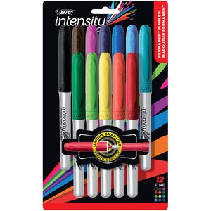 BIC Mark-It Permanent Color Markers, Ultra Fine Point, Assorted