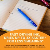 BIC Gel-ocity Quick Dry Gel Pen, Medium Point (0.7mm) Blue, 2 ct, thumbnail image 3 of 6