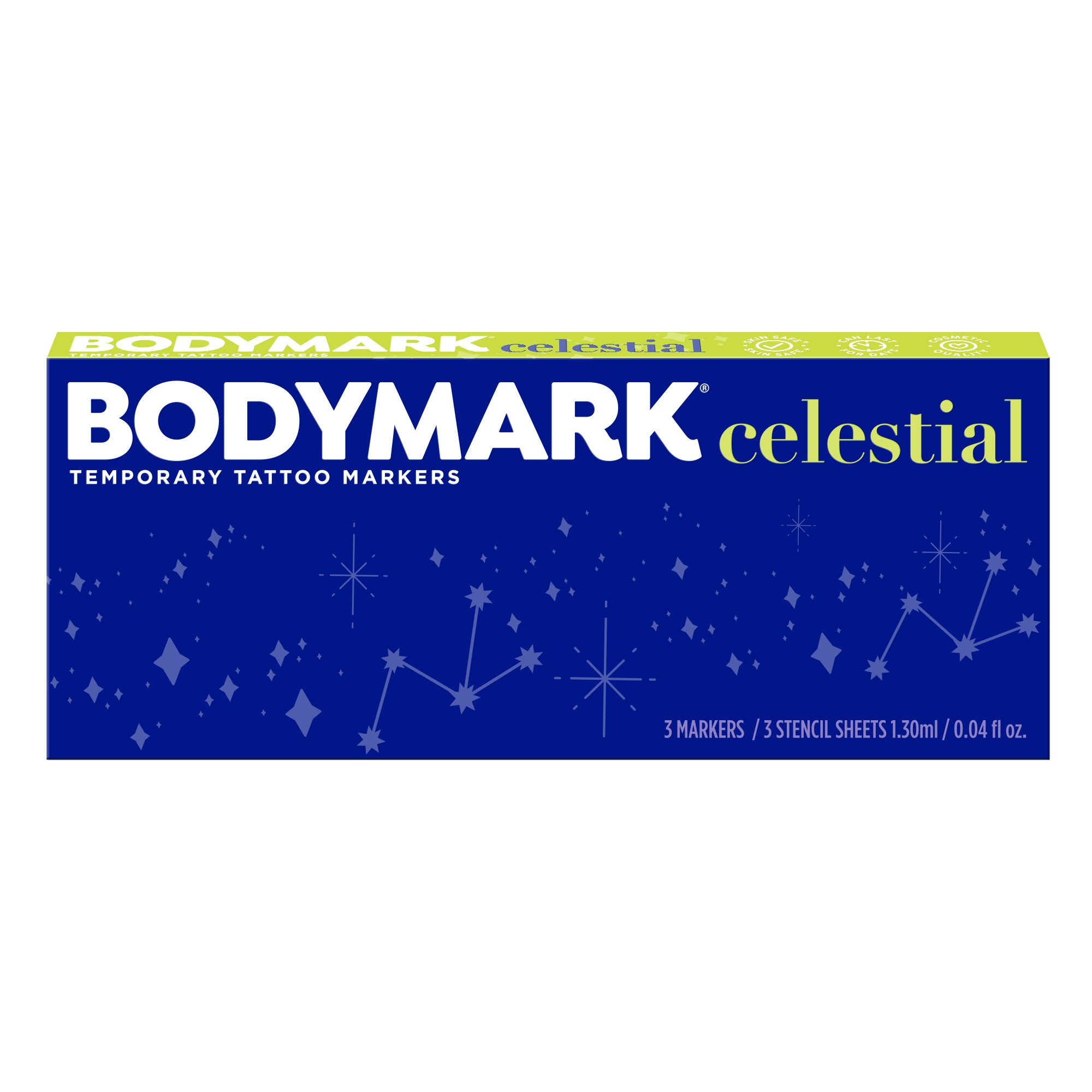 BIC BodyMark Temporary Tattoo Marker Set, Celestial, 3 Ct With Stencils , CVS
