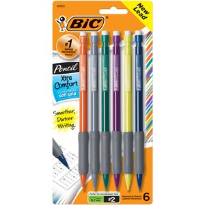 BIC Xtra Comfort Soft Grip 0.7mm Mechanical Pencils, 6 CT