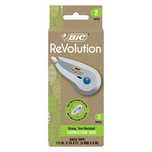 BIC ReVolution Wite-Out EZ Correct Correction Tape, White, 2-Pack