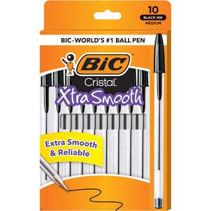 BIC Cristal Xtra Smooth 1mm Medium Point Ball Pen Black Ink, 10 Ct , CVS