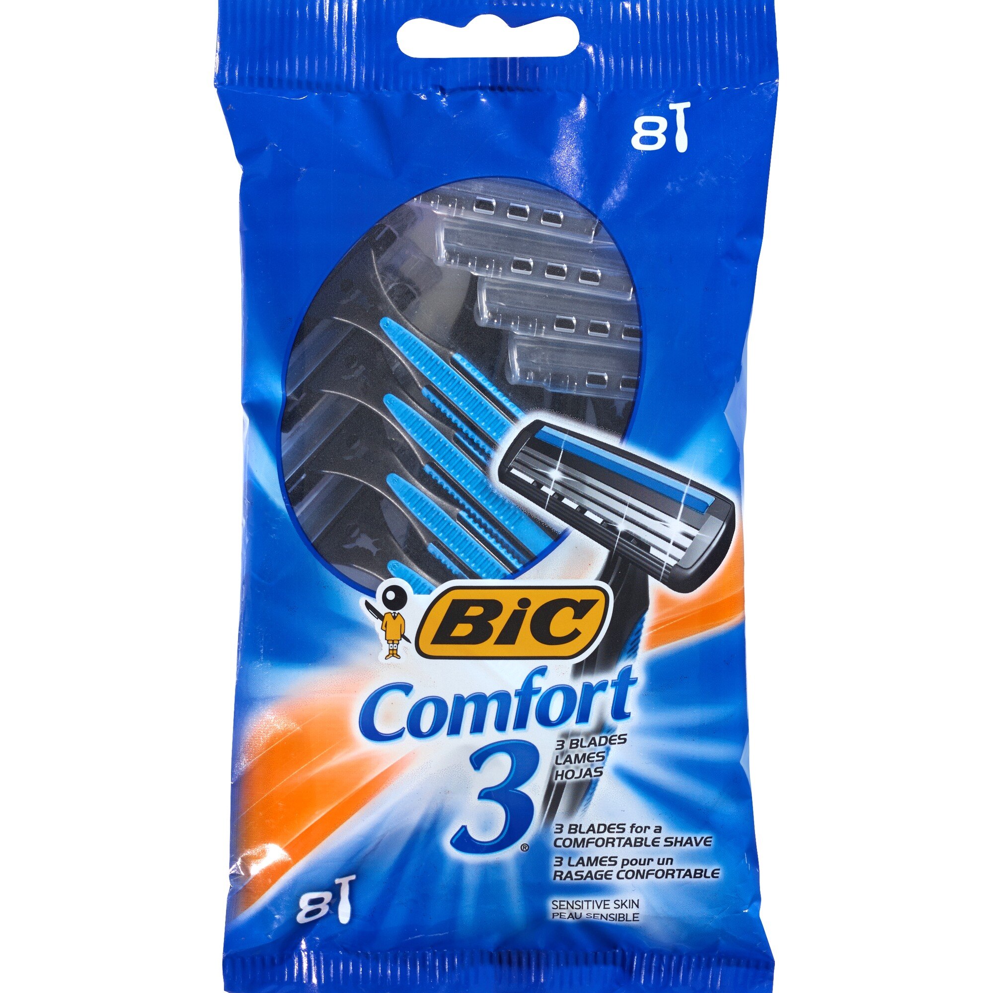BIC Comfort 8 Disposable Razors With 3 Blades, Men, 8 Ct , CVS