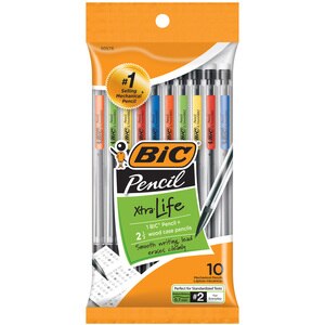 BIC Xtra Life 0.7mm Medium Point Mechanical Pencil Clear Barrel, 10CT