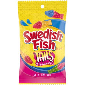 Swedish Fish Tails - Gomitas, 2 sabores en 1, 8 oz