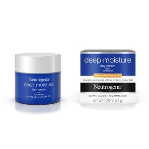 Neutrogena Deep Moisture - Crema facial hidratante con protector solar PFS 20 y glicerina, 2.25 oz