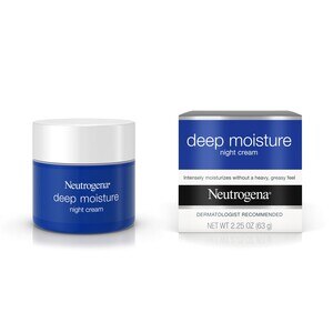 Neutrogena Deep Moisture - Crema hidratante de noche con glicerina y manteca de karité, 2.25 oz