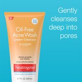 Neutrogena Oil-Free Acne Face Wash Cream Cleanser, 6.7 OZ, thumbnail image 5 of 9