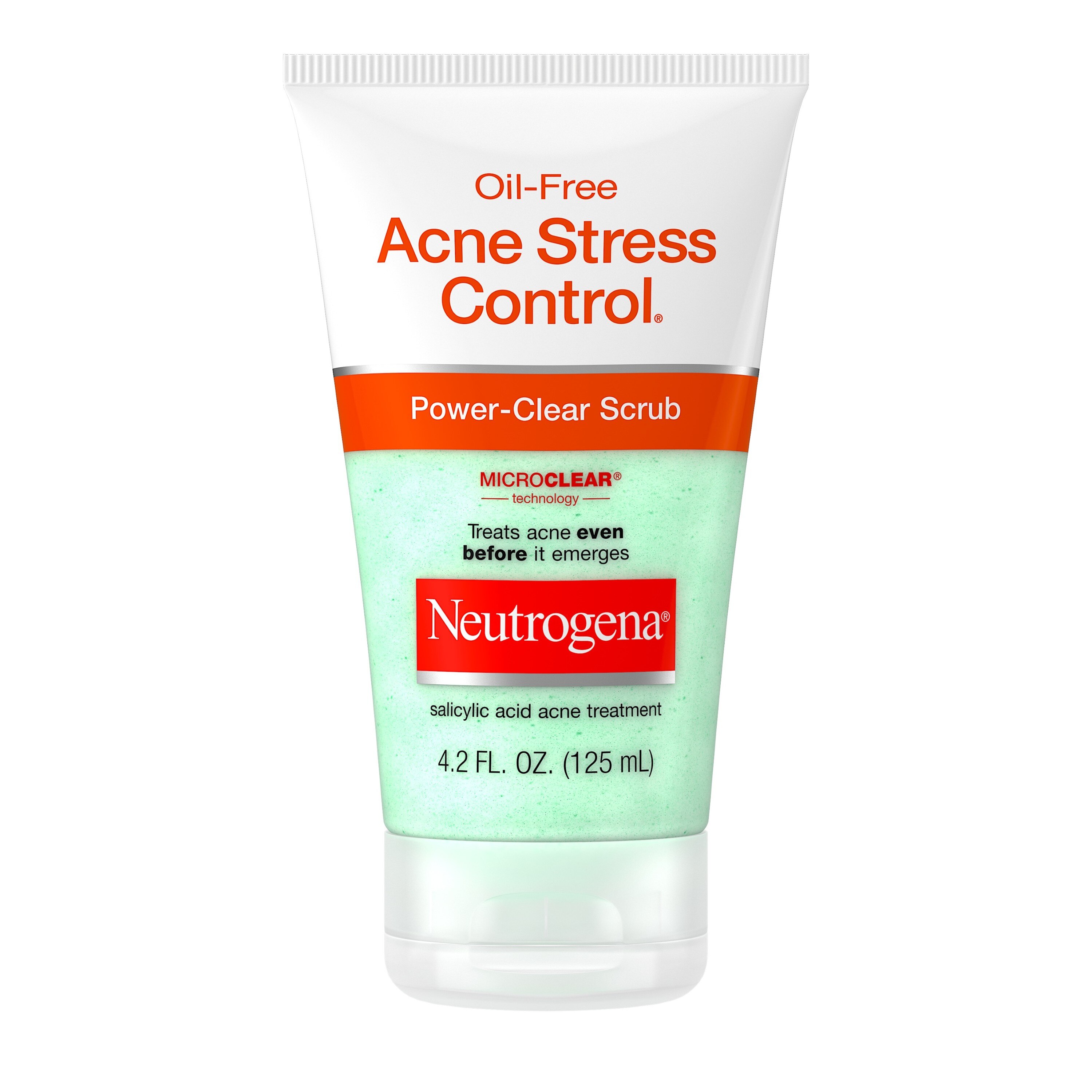 Neutrogena Oil-Free Acne Stress Control Power-Clear - Exfoliante antiacné sin aceite, 4.2 oz
