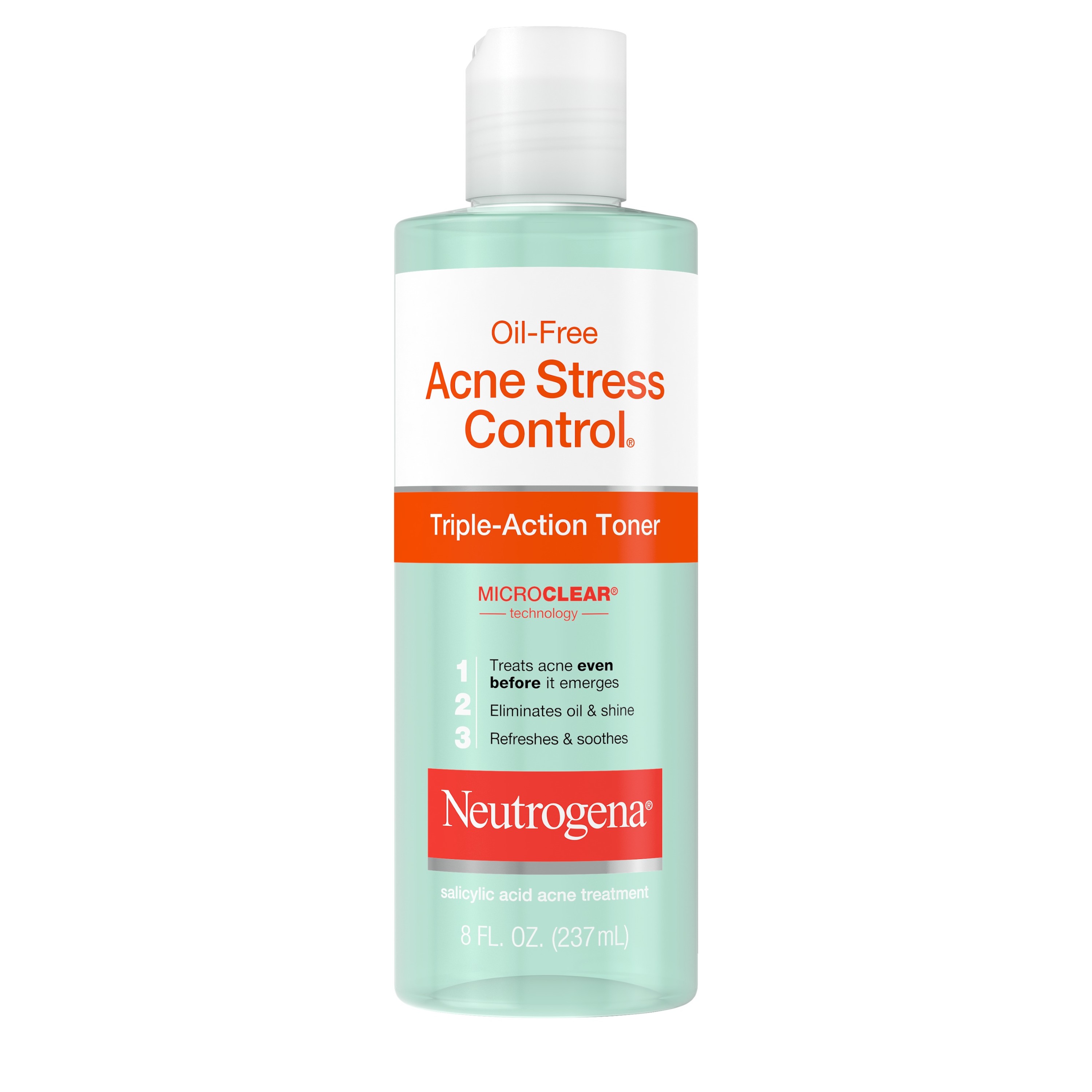 Neutrogena Oil Free Acne Stress Control Triple Action Toner, 8 OZ