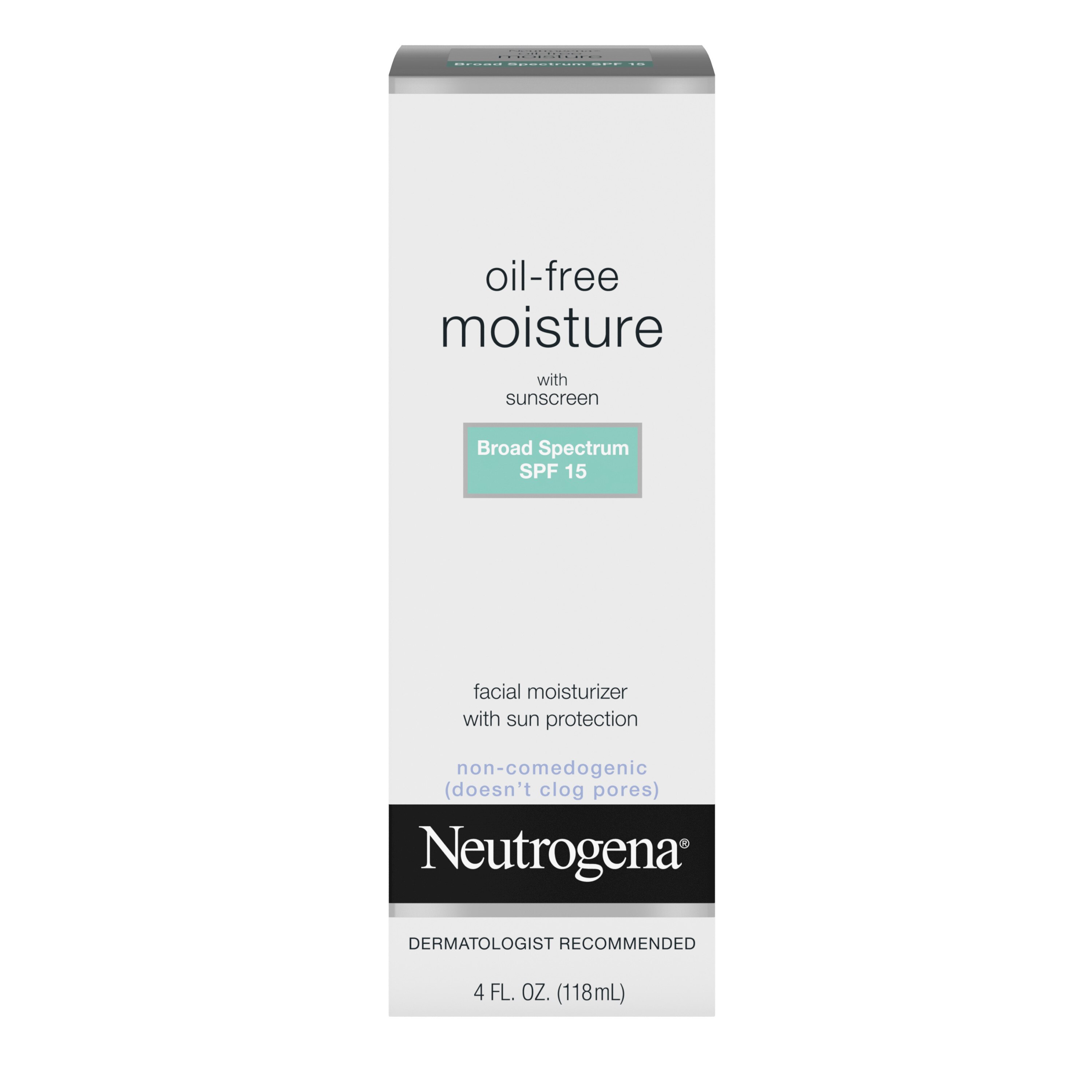 Neutrogena - Hidratante facial con protector solar, FPS 15, sin aceite, 4 oz