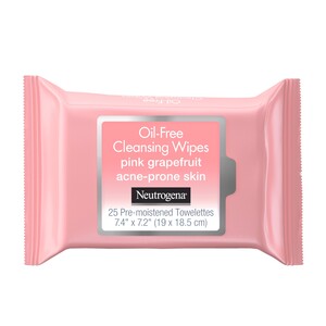 Neutrogena Oil Free Cleansing Wipes Pink Grapefruit, 25/Pack