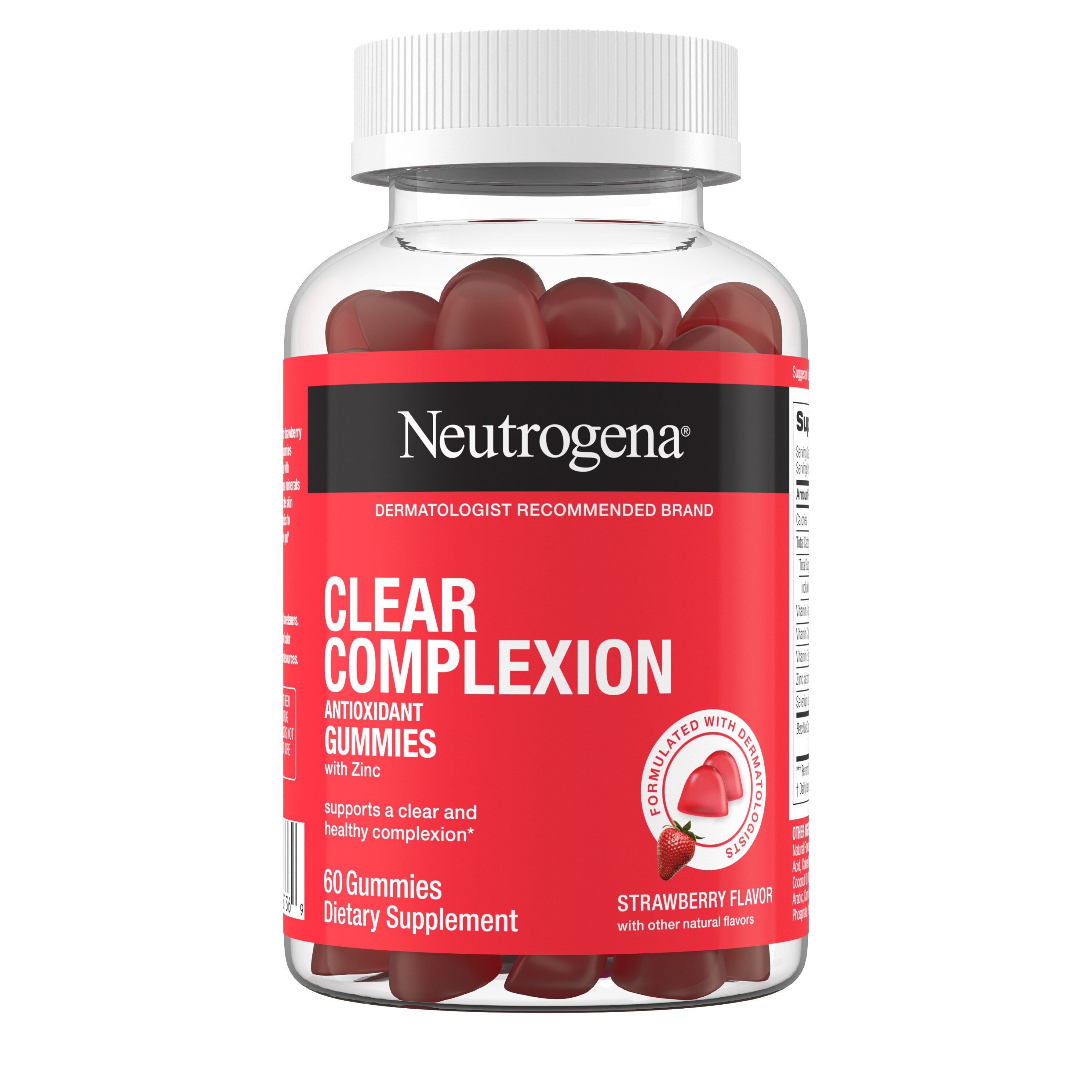 Neutrogena Clear Complexion Antioxidant Gummies, Strawberry, 60 Ct , CVS