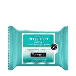 Neutrogena Deep Clean Micellar Cleansing Makeup Remover Wipes, 25 CT