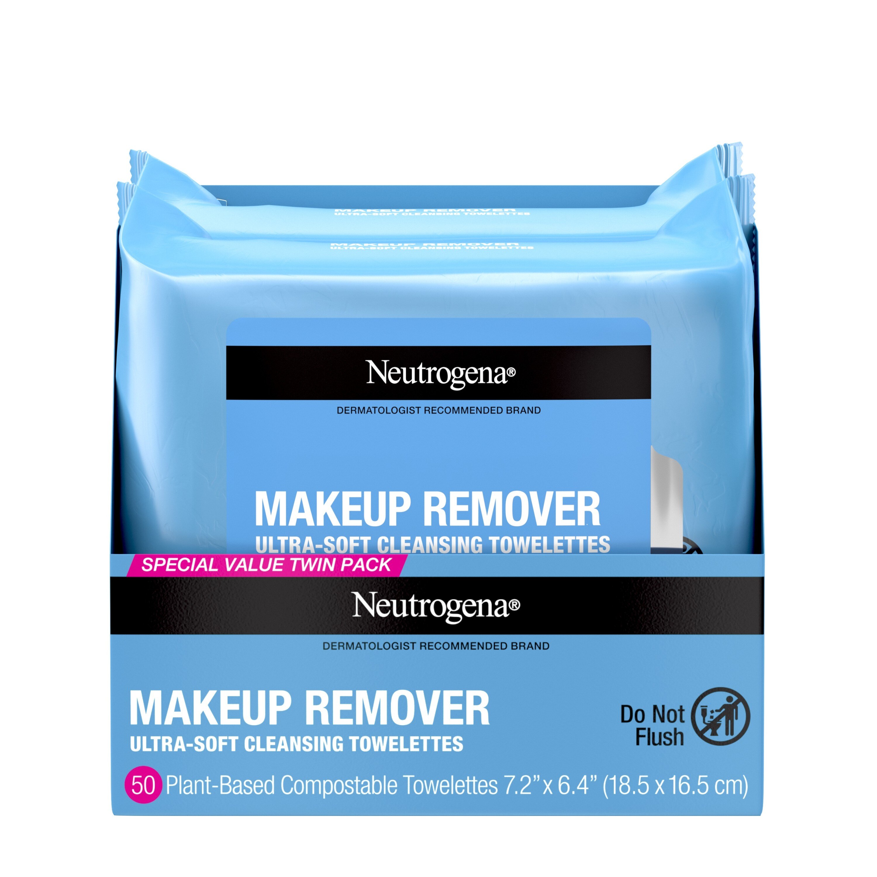 Neutrogena Makeup Remover Cleansing Towelettes Twin Pack, 50CT