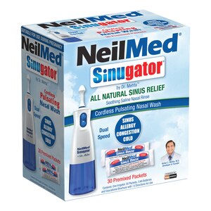 NeilMed Sinugator Pulsating Electrical Nasal Wash with Refill Packets, 30CT