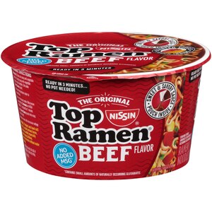 Top Ramen Beef  Flavor Ramen Noodle Soup Bowl, 3.28 OZ