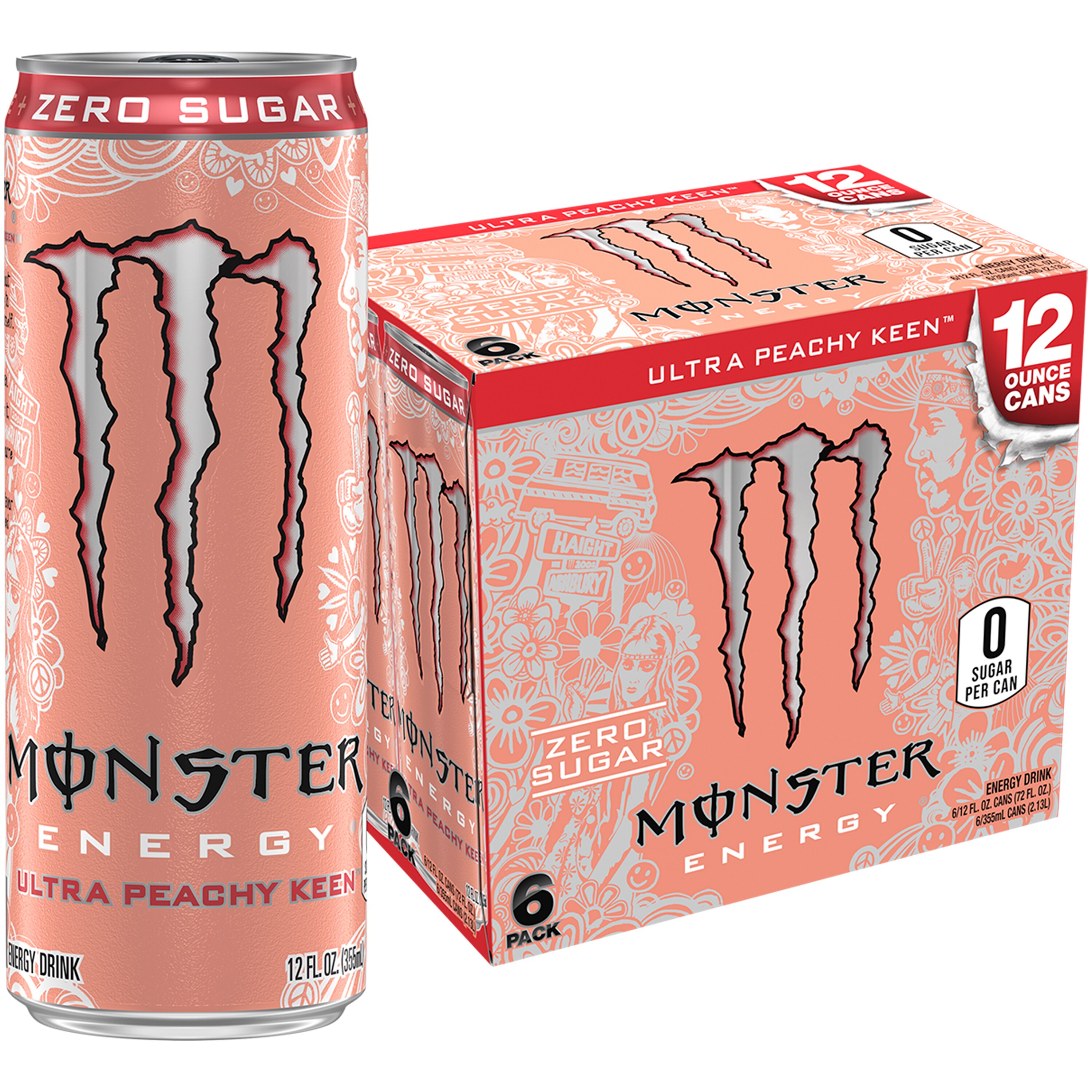 Monster Energy, Ultra Peachy Keen, 6 Ct, Cans, 72 Oz - 12 Oz , CVS