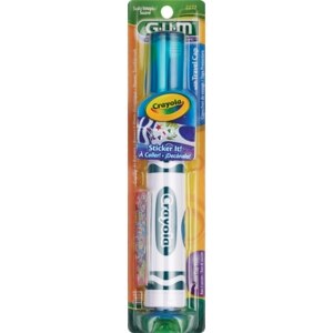 GUM Crayola Sticker It! - Cepillo dental eléctrico, suave