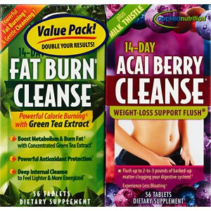 Applied Nutrition 14-Day Acai Berry Cleanse & 14-Day Fat Burn Cleanse - 56 Ct , CVS