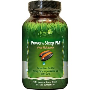 Irwin Naturals Power to Sleep PM - Melatonina de 6 mg con BioPerine en cápsulas blandas, 60 u.