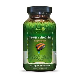 Irwin Naturals Power to Sleep PM 6mg Melatonin plus BioPerine Softgels, 60CT