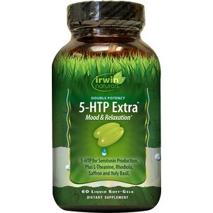 Irwin Naturals Double Potency 5-HTP Extra plus BioPerine - Suplemento dietario en cápsulas blandas, 60 u.