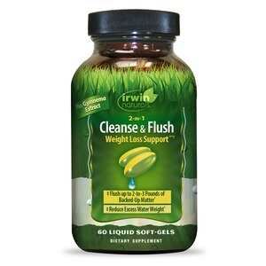 Irwin Naturals 2-in-1 Cleanse & Flush Weight Loss Support Liquid Soft Gels, 60 CT