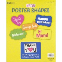 Royal Brites Neon Assorted Poster Shapes, 11"x14", 5 CT